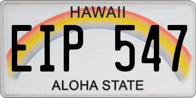 HI license plate EIP547