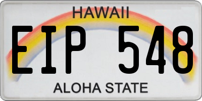 HI license plate EIP548