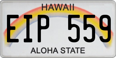 HI license plate EIP559