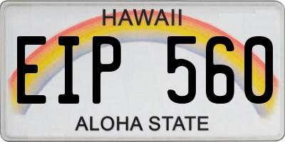 HI license plate EIP560