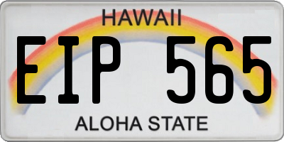 HI license plate EIP565