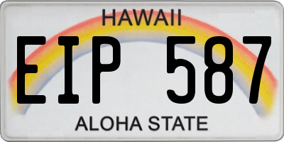 HI license plate EIP587