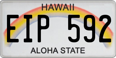 HI license plate EIP592