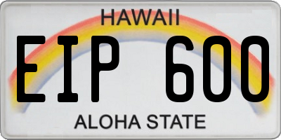 HI license plate EIP600