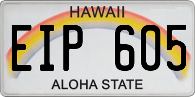HI license plate EIP605