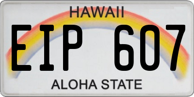 HI license plate EIP607