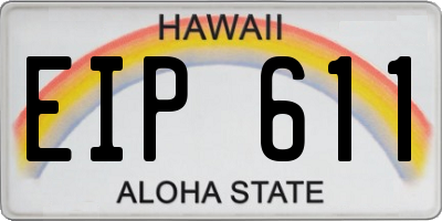 HI license plate EIP611