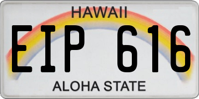 HI license plate EIP616