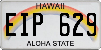 HI license plate EIP629