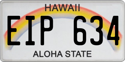 HI license plate EIP634