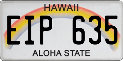 HI license plate EIP635