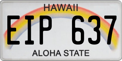 HI license plate EIP637