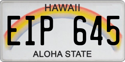 HI license plate EIP645