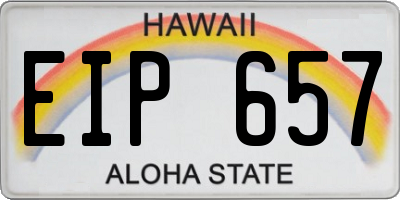 HI license plate EIP657