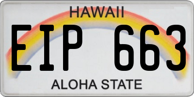 HI license plate EIP663