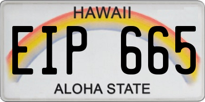 HI license plate EIP665