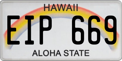 HI license plate EIP669