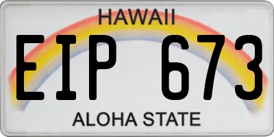 HI license plate EIP673
