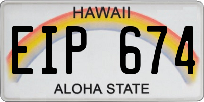 HI license plate EIP674