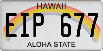 HI license plate EIP677