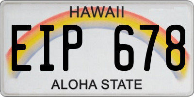 HI license plate EIP678