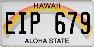 HI license plate EIP679