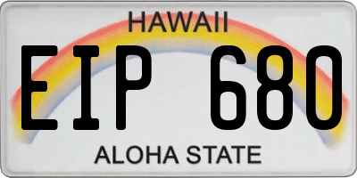 HI license plate EIP680