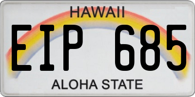 HI license plate EIP685