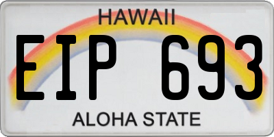 HI license plate EIP693