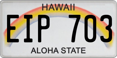 HI license plate EIP703