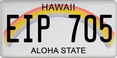 HI license plate EIP705
