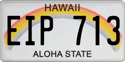 HI license plate EIP713