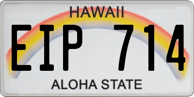 HI license plate EIP714