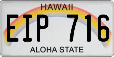 HI license plate EIP716