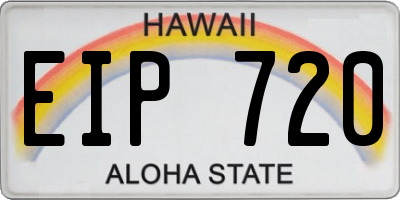 HI license plate EIP720