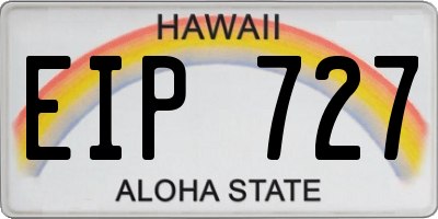 HI license plate EIP727