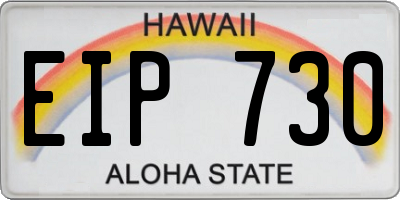 HI license plate EIP730