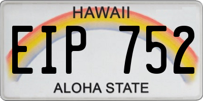 HI license plate EIP752