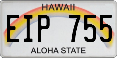 HI license plate EIP755