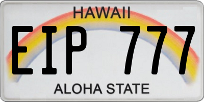 HI license plate EIP777