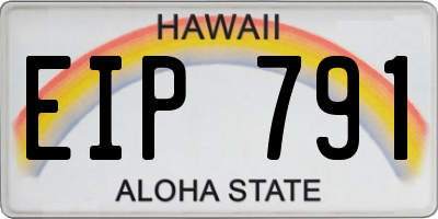 HI license plate EIP791