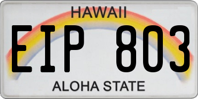 HI license plate EIP803