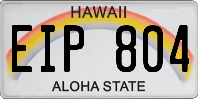 HI license plate EIP804
