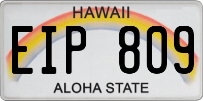HI license plate EIP809