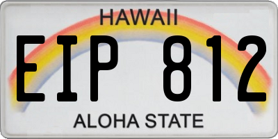 HI license plate EIP812