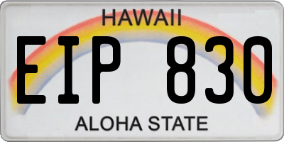 HI license plate EIP830