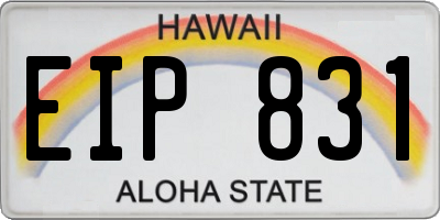 HI license plate EIP831