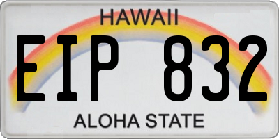HI license plate EIP832