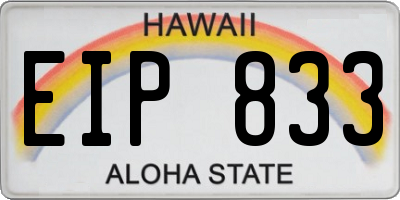 HI license plate EIP833