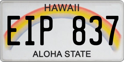 HI license plate EIP837